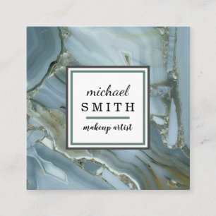 Carte De Visite Carré Artiste minimaliste moderne de maquillage en marbr