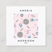 Carte De Visite Carré Artiste moderne branché Designer rose (Devant)