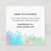 Carte De Visite Carré Artiste moderne d'aquarelle de peinture d'abrégé (Dos)