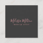 Carte De Visite Carré Artiste moderne de maquillage gris rose (Devant)