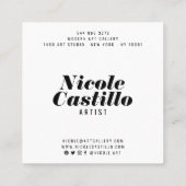 Carte De Visite Carré Artiste moderne orange peinture abstraite minimali (Dos)