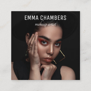 Carte De Visite Carré Artiste professionnel de maquillage photo