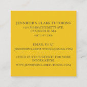 Carte De Visite Carré Artiste/Tuteur/Professeur d'art (Dos)