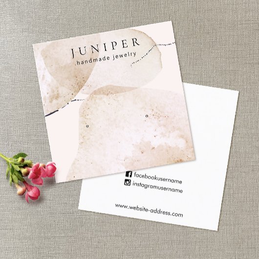 Carte De Visite Carré Artistic Aquarelle Écran de bijouterie