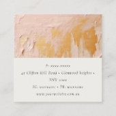 Carte De Visite Carré Artistic Bush Pink Gold Paint Céramique Texture (Dos)