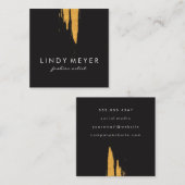 Carte De Visite Carré Artistic Faux Gold brossé vertical (Devant / Derrière)