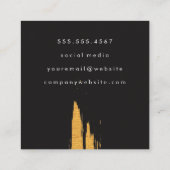 Carte De Visite Carré Artistic Faux Gold brossé vertical (Dos)