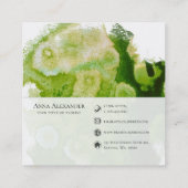 Carte De Visite Carré Artistic Green Aquarelle Abstraite Art (Dos)