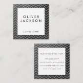 Carte De Visite Carré Artsy Chevron Motif (Devant / Derrière)