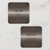 Carte De Visite Carré Aspect métallique en acier inoxydable (Devant / Derrière)