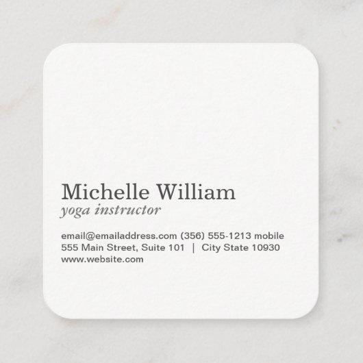 Carte De Visite Carré Assis Lotus Mandala et marbre (Dos)