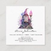 Carte De Visite Carré Assistant Gnome aquarelle violet et noir (Dos)