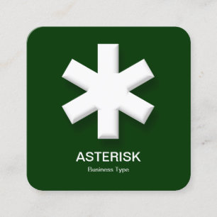 Carte De Visite Carré Asterisk - Vert foncé (003300)