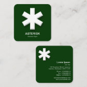 Carte De Visite Carré Asterisk - Vert foncé (003300) (Devant / Derrière)