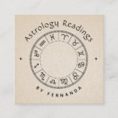 Carte De Visite Carré Astrologie Lectures Zodiac lunaire astrologue (Devant)