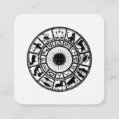 Carte De Visite Carré Astrologie vintage Roue Zodiaque (Devant)