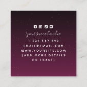 Carte De Visite Carré Astrologue Purple Ombre Constellation (Dos)