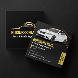 Carte De Visite Carré Atelier de carrosserie mécanique de réparation aut