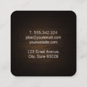 Carte De Visite Carré Atelier de coiffure classique | Bois | Ciseaux (Dos)