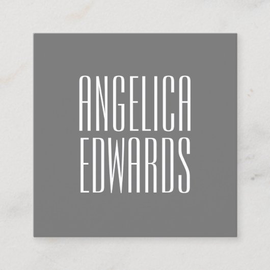 Carte De Visite Carré Audacieux à la mode simple gris moderne (Devant)