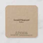 Carte De Visite Carré Auteur. (Dos)