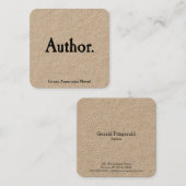 Carte De Visite Carré Auteur. (Devant / Derrière)