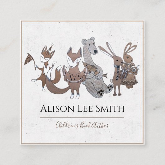 Carte De Visite Carré Auteur de livres pour enfants (Devant)