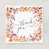 Carte De Visite Carré Automne Feuillage de l'automne Rouge orange (Devant)