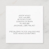 Carte De Visite Carré Aventures De Chien Et De Chien Feu Texté (Dos)