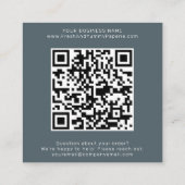 Carte De Visite Carré AVERY Bleu Nuit Foncé Code QR Laissez un Avis (Dos)