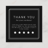 Carte De Visite Carré AVERY Modern Dark Black QR Code Leave A Review (Devant)