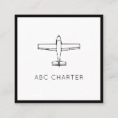 Carte De Visite Carré Avion Aviation (Devant)