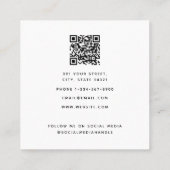 Carte De Visite Carré Avion pilote avion QR Code médias sociaux (Dos)