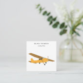 Carte De Visite Carré Avion pilote avion QR Code médias sociaux (Debout devant)