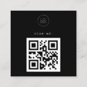 Carte De Visite Carré Avis Google noirs Code QR de logo d'entreprise per (Dos)