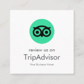 Carte De Visite Carré Avis Tripadvisor | Business Review QR Code (Devant)