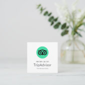 Carte De Visite Carré Avis Tripadvisor | Code QR de révision commerciale (Debout devant)