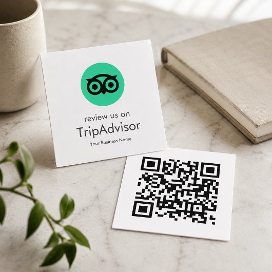 Carte De Visite Carré Avis Tripadvisor | Code QR de révision commerciale