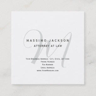 Carte De Visite Carré Avocat de droit Minimaliste Moderne Simple