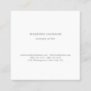 Carte De Visite Carré Avocat unique au barreau Simple Minimaliste