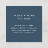 Carte De Visite Carré Azur sauvage | Cadre botanique (Dos)