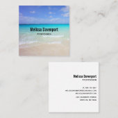 Carte De Visite Carré Azure Blue Caribbean Tropical Beach (Devant / Derrière)