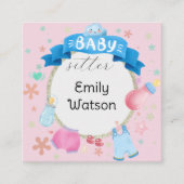 Carte De Visite Carré Baby Banner Festival Cercle Babysitter (Devant)