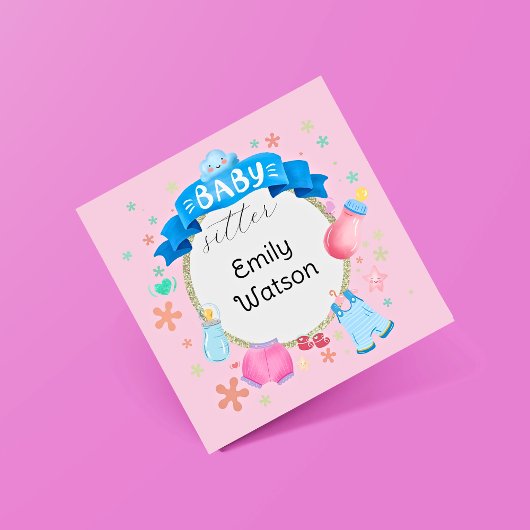 Carte De Visite Carré Baby Banner Festival Cercle Babysitter