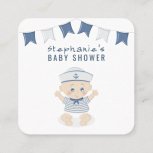 Carte De Visite Carré Baby shower Nautical Baby Boy