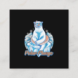 Carte De Visite Carré Bain Polaire Plongée Ice Jump Funny Ours Polaire B