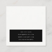 Carte De Visite Carré Baiser bleu chic à lèvres (Dos)