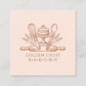 Carte De Visite Carré Baking Utensils Baker Bakery (Devant)