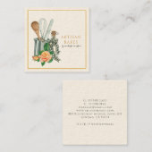 Carte De Visite Carré Baking Utensils Bakery Baker (Devant / Derrière)