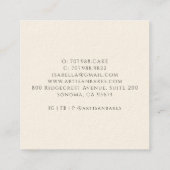 Carte De Visite Carré Baking Utensils Bakery Baker (Dos)